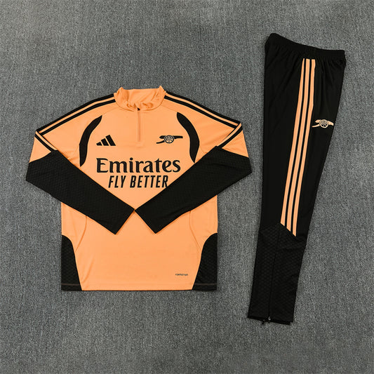 26/27 Arsenal FC Orange And Black 1/4 Zip Tracksuit