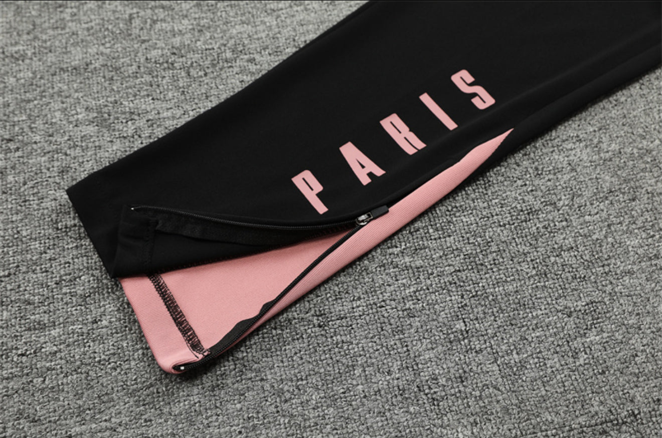 24/25 Jordan x PSG Black And Salmon Pink 1/4 Zip Tracksuit