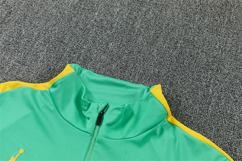 2026 Brazil Green And Black 1/4 Zip Tracksuit