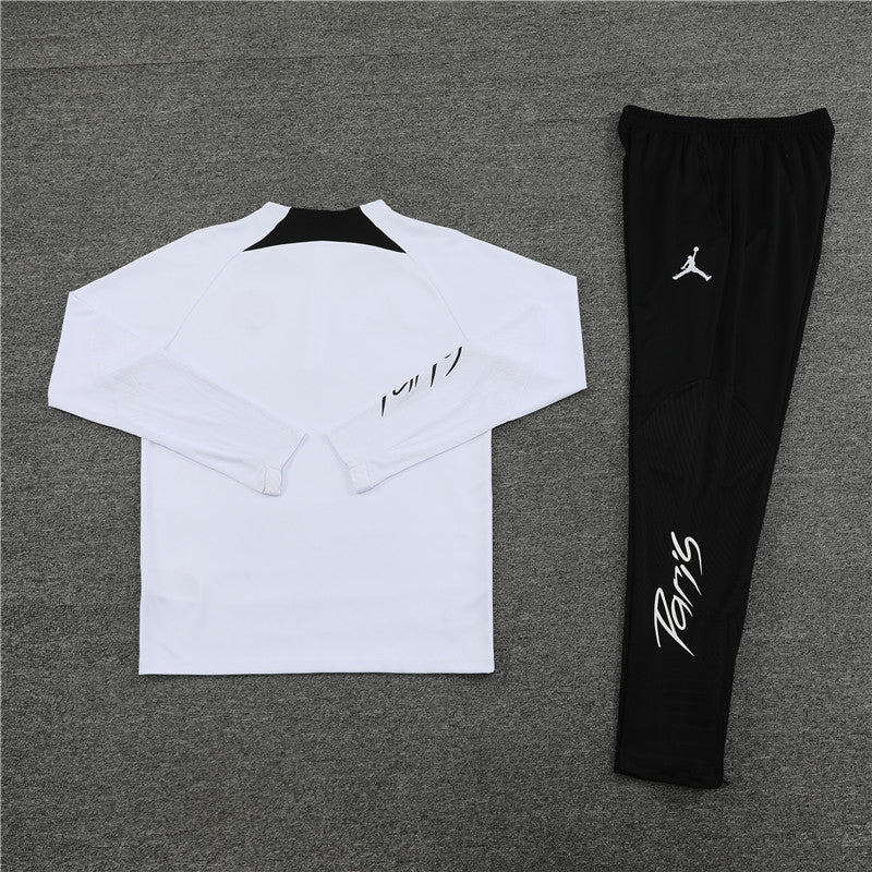 24/25 Jordan x PSG White And Black 1/4 Zip Tracksuit