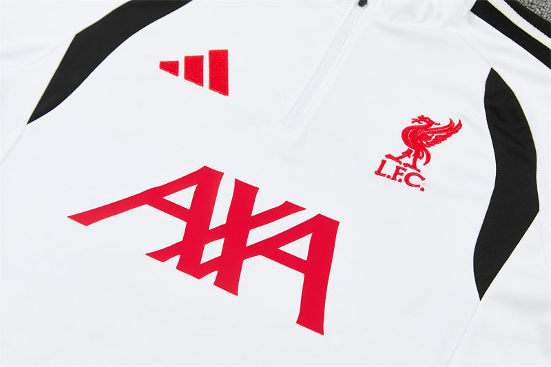 26/27 Liverpool FC White And Black 1/4 Zip Tracksuit