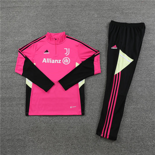 22/23 Juventus Pink And Black 1/4 Zip Tracksuit