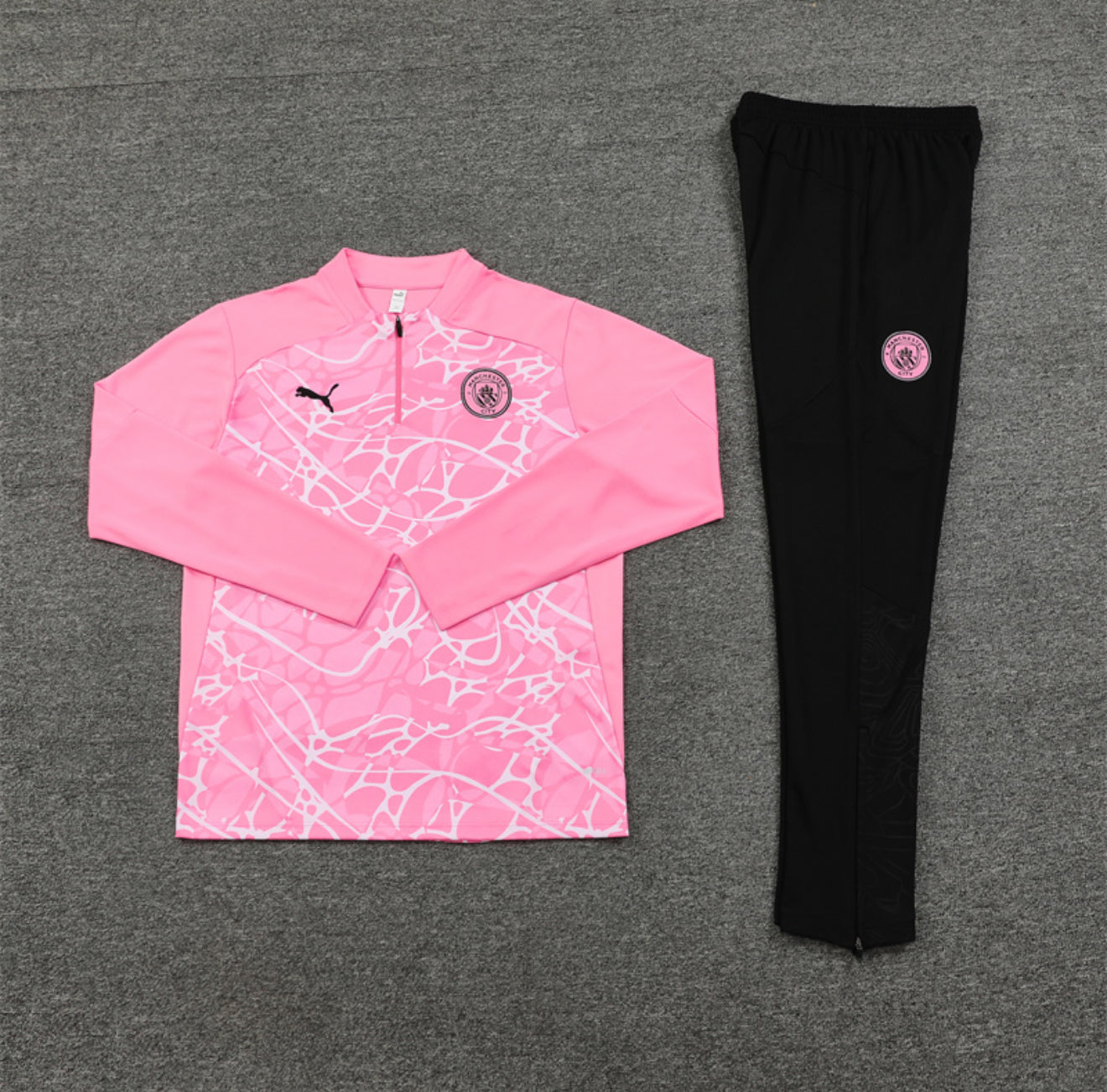 24/25 Manchester City Pink 1/4 Zip Tracksuit