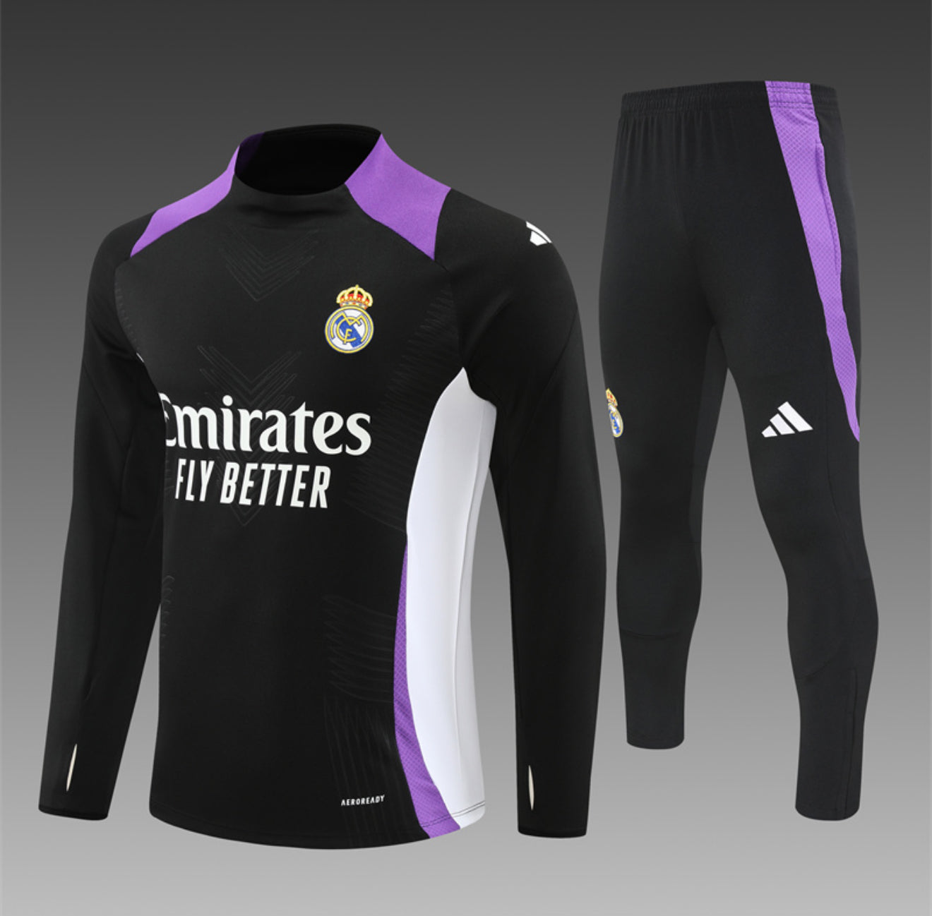 24/25 Real Madrid Black And Purple Tracksuit