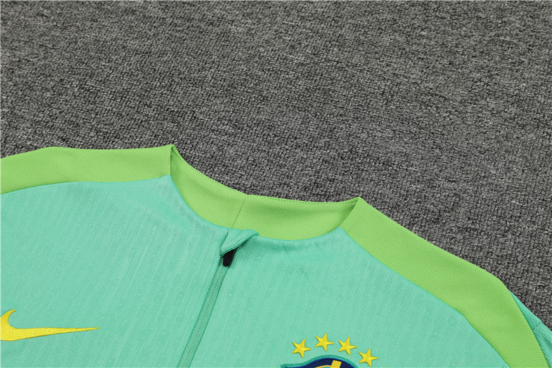2025 Brazil Green And Blue 1/4 Zip Tracksuit
