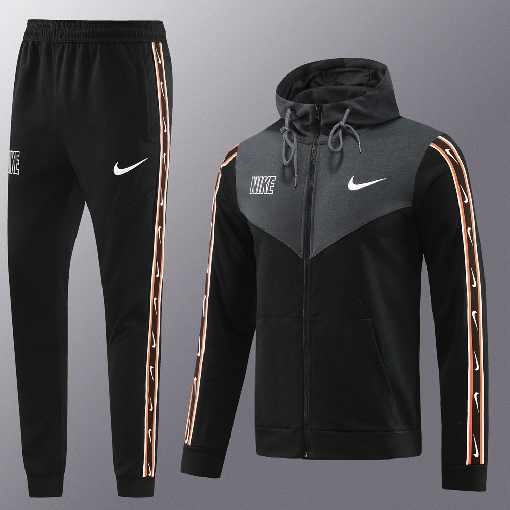 Nike Repeat Orange And Grey Hooded Tracksuit