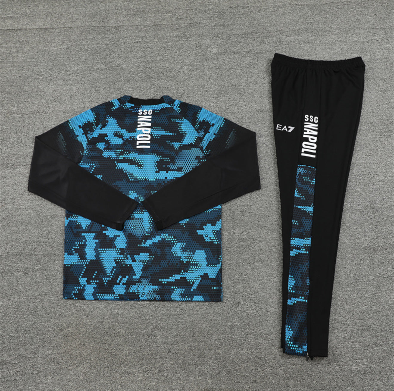 24/25 SSC Napoli Black And Blue 1/4 Zip Tracksuit