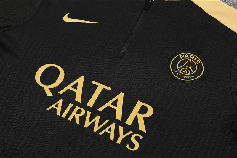 24/25 PSG Black And Gold 1/4 Zip Tracksuit