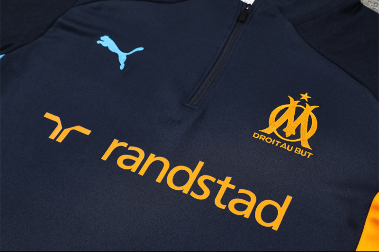 24/25 Marseille Dark Blue 1/4 Zip Tracksuit