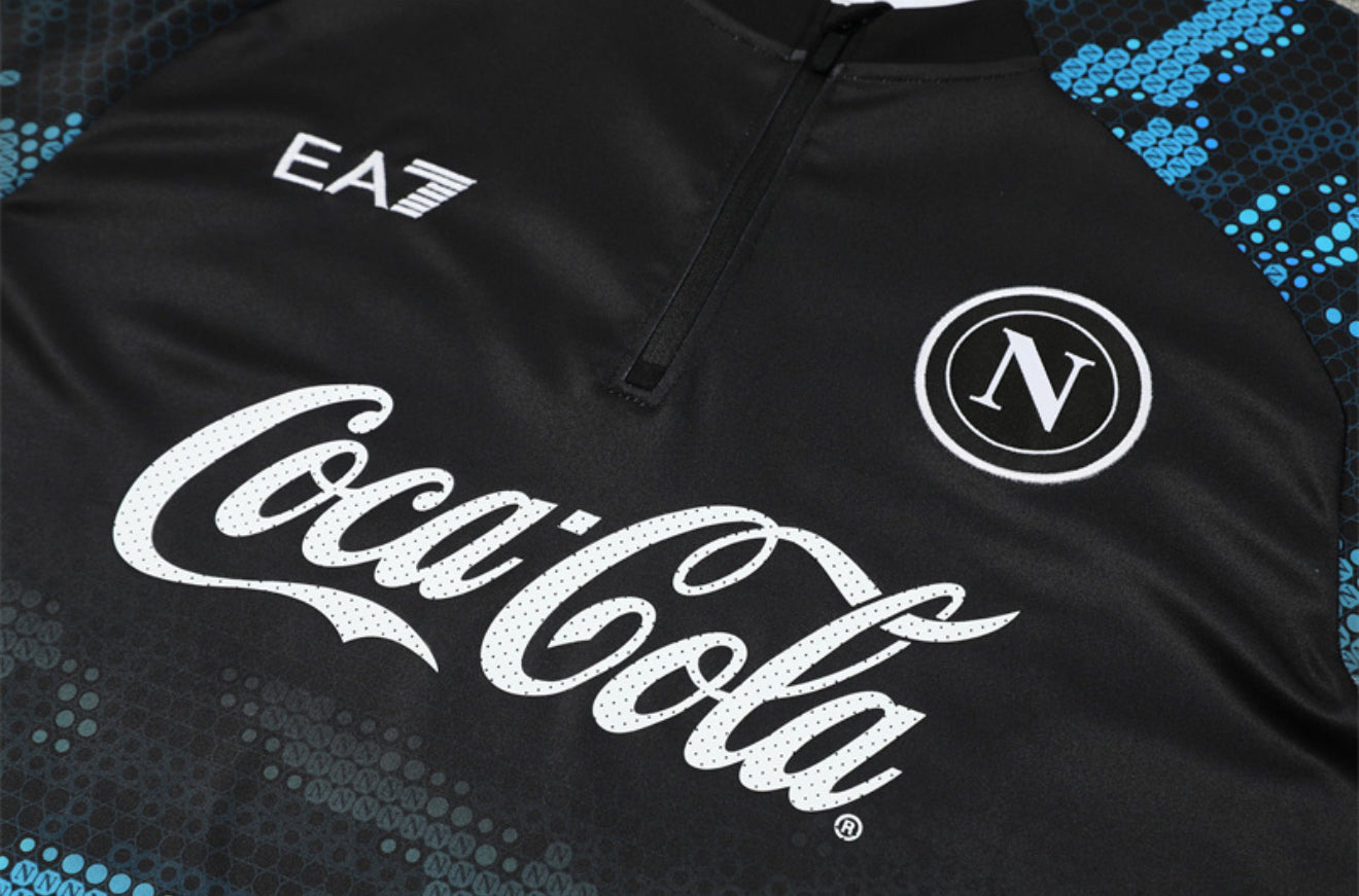 24/25 SSC Napoli Black And Blue 1/4 Zip Tracksuit