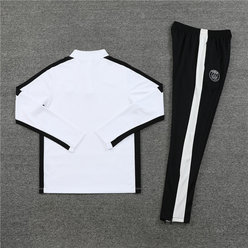 23/24 PSG White And Black 1/4 Zip Tracksuit