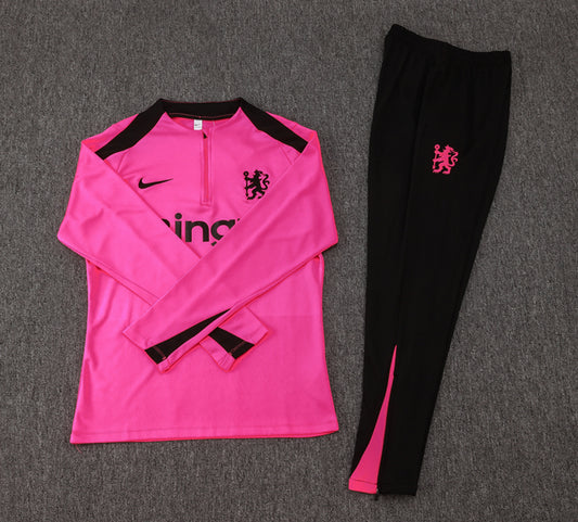 24/25 Chelsea FC Pink And Black 1/4 Zip Tracksuit
