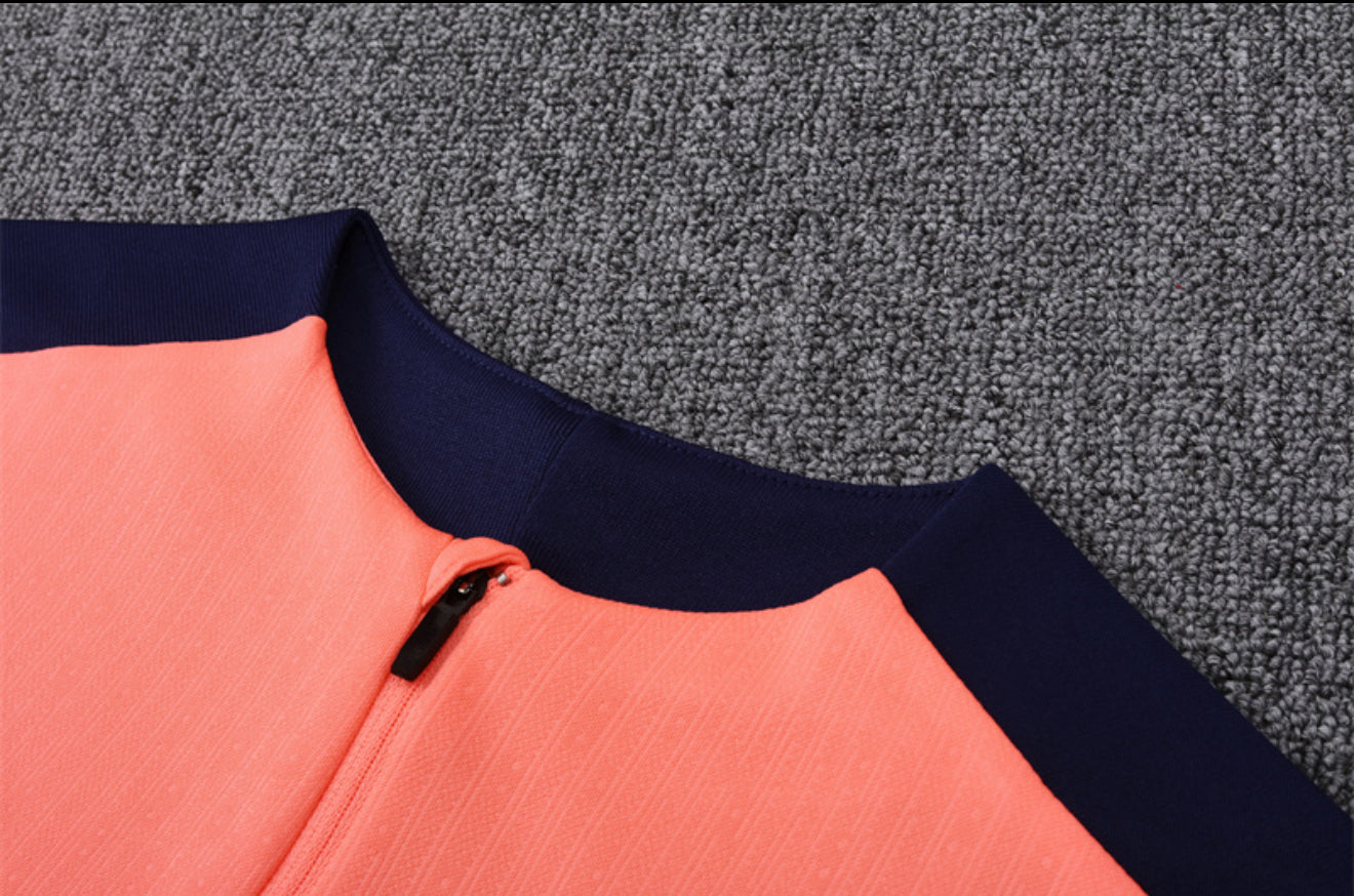 24/25 FC Barcelona Orange And Navy 1/4 Zip Tracksuit