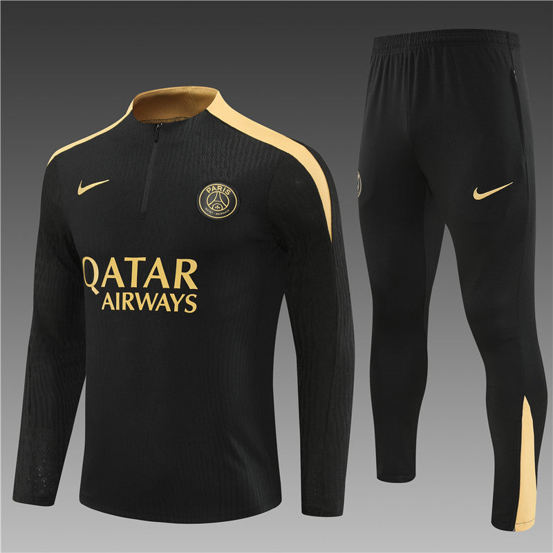 24/25 PSG Black And Gold 1/4 Zip Tracksuit