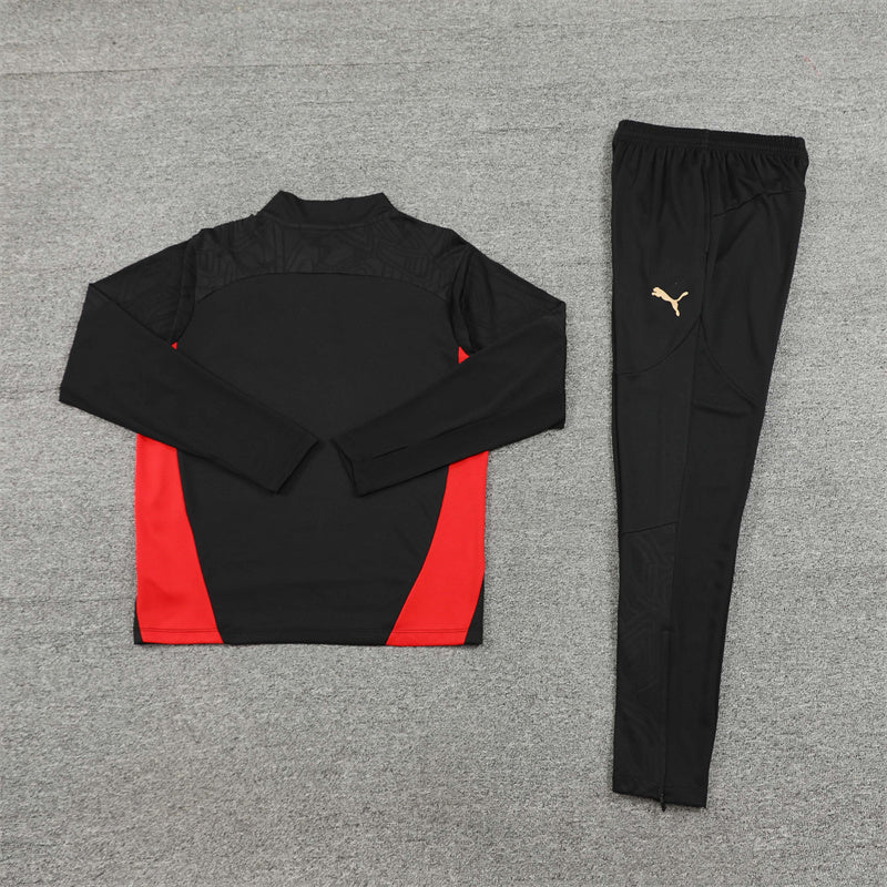 24/25 AC Milan Black 1/4 Zip Tracksuit