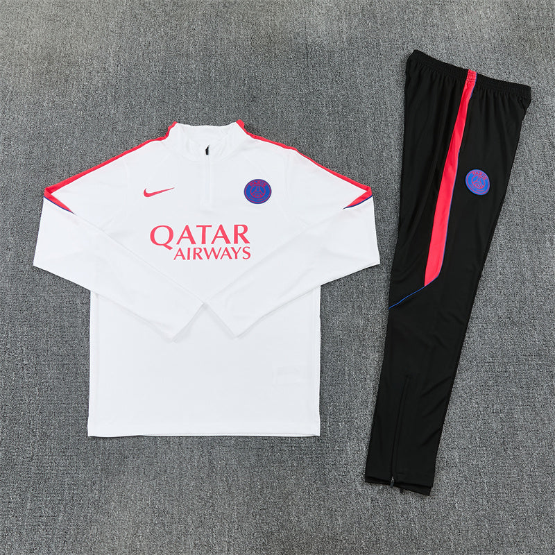 PSG White, Red, Black 1/4 Zip Tracksuit