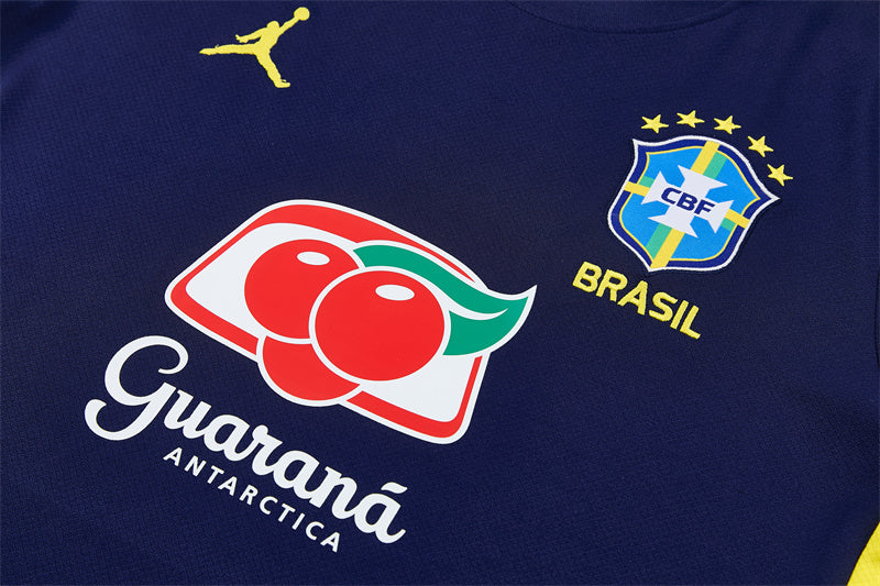 Brazil x Jordan Dark Blue/Yellow Shorts Training Set