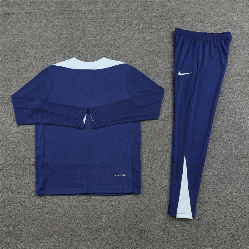 2025 France Dark Blue 1/4 Zip Tracksuit