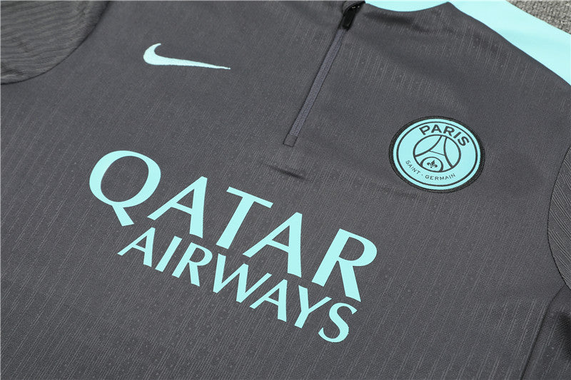 24/25 PSG Grey And Mint 1/4 Zip Tracksuit