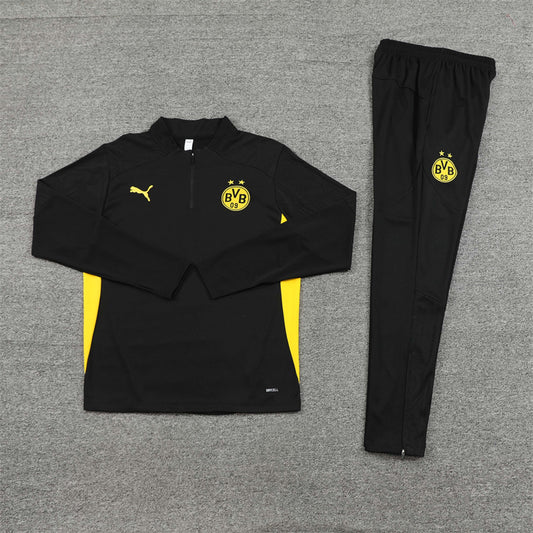 24/25 Borussia Dortmund Black 1/4 Zip Tracksuit