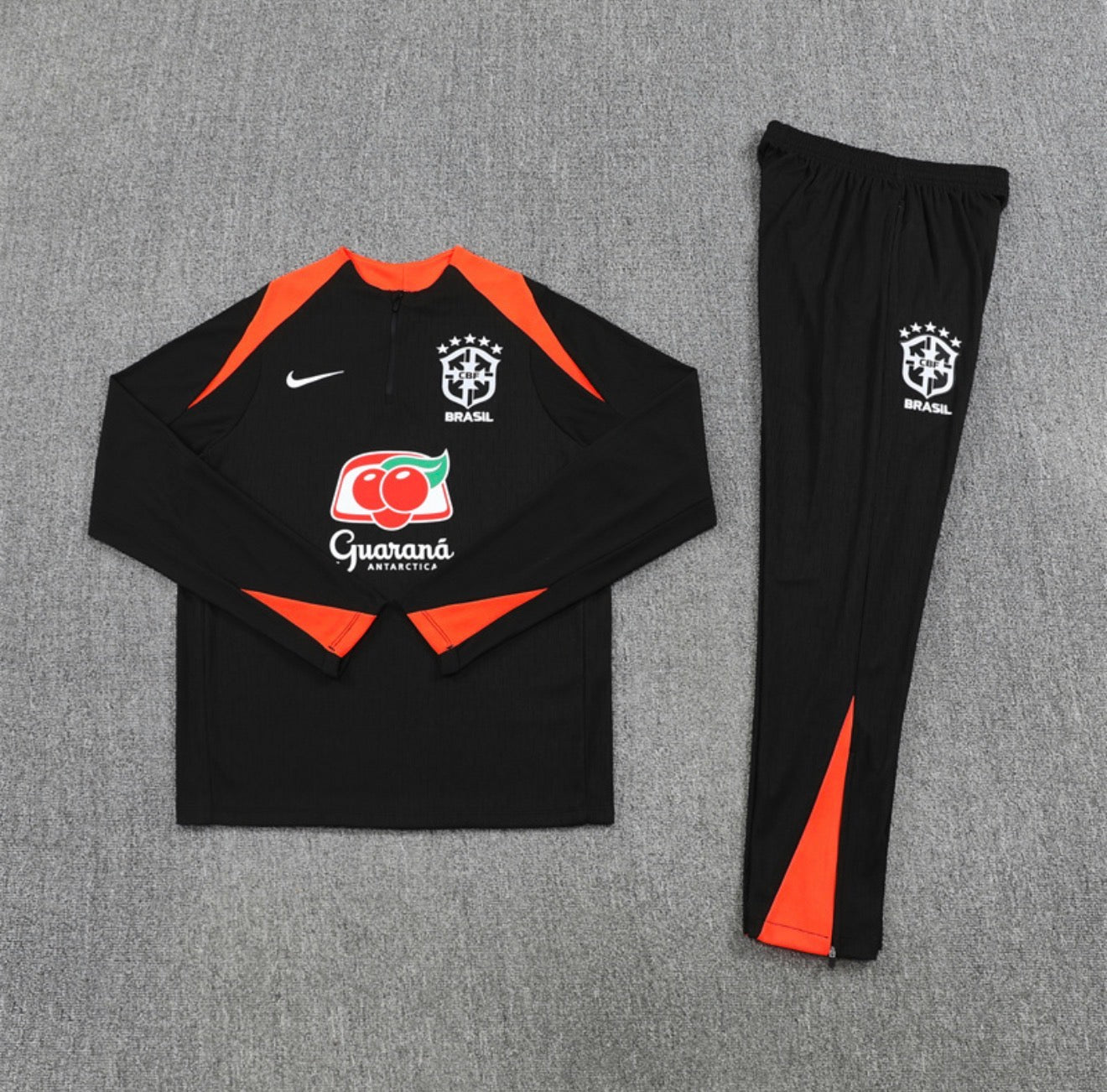 2025 Brazil Black 1/4 Zip Tracksuit