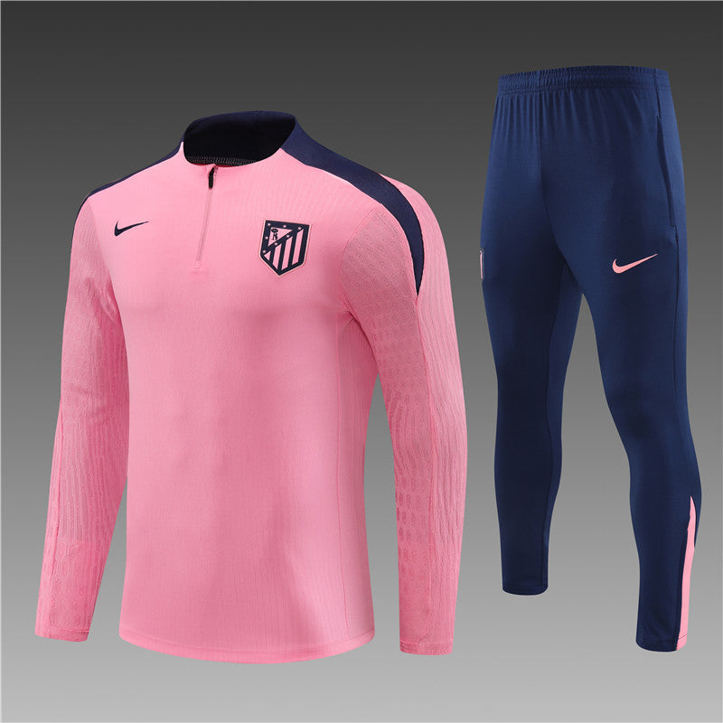24/25 Atletico Madrid Pink And Blue 1/4 Zip Tracksuit