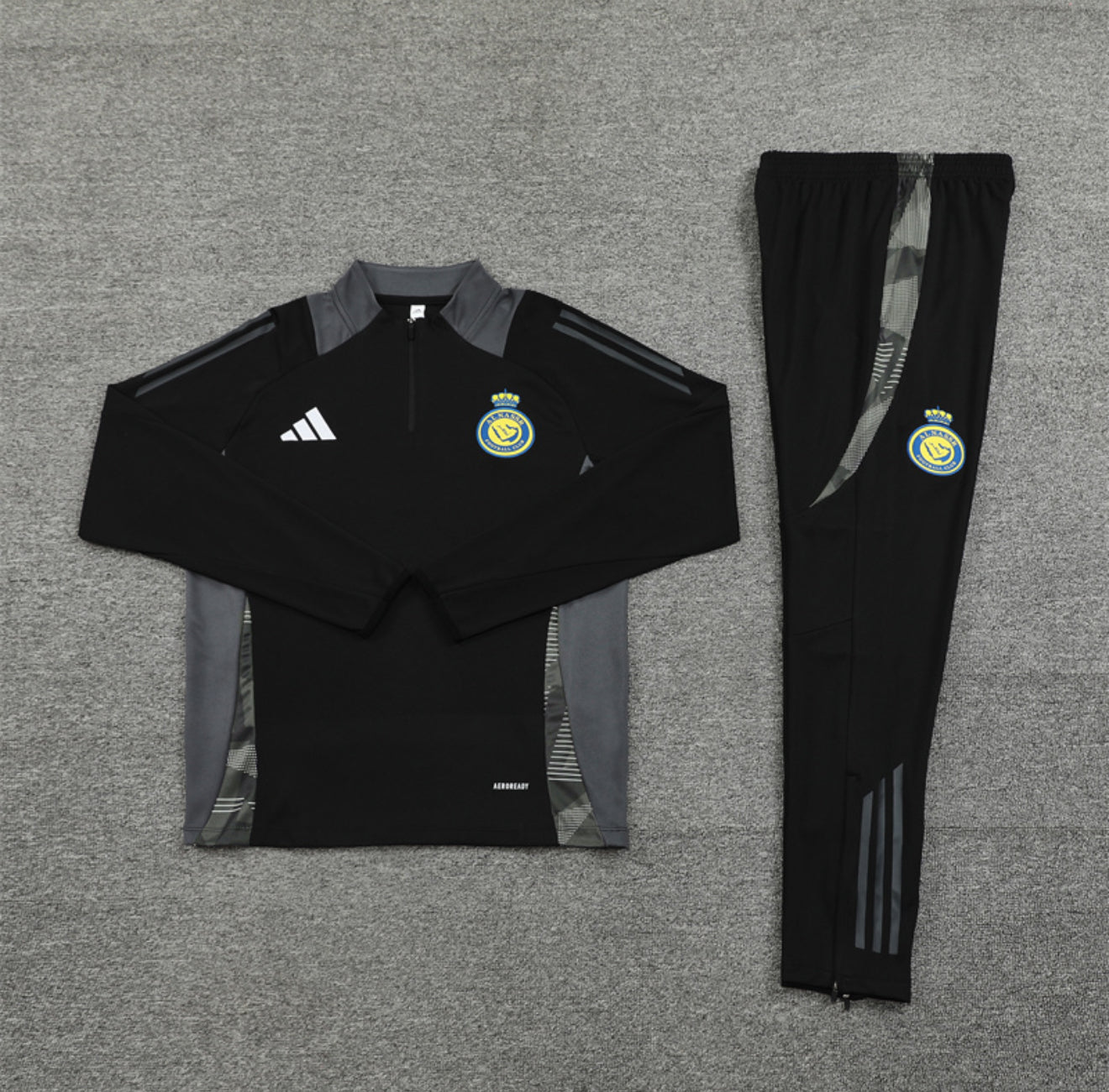 24/25 Al Nassr Black 1/4 Zip Tracksuit