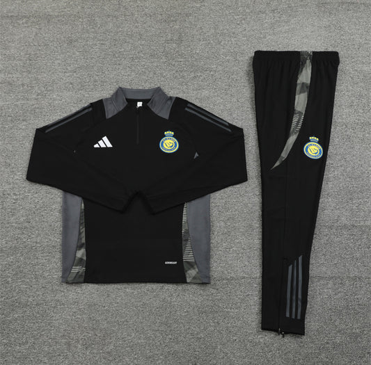 24/25 Al Nassr Black 1/4 Zip Tracksuit