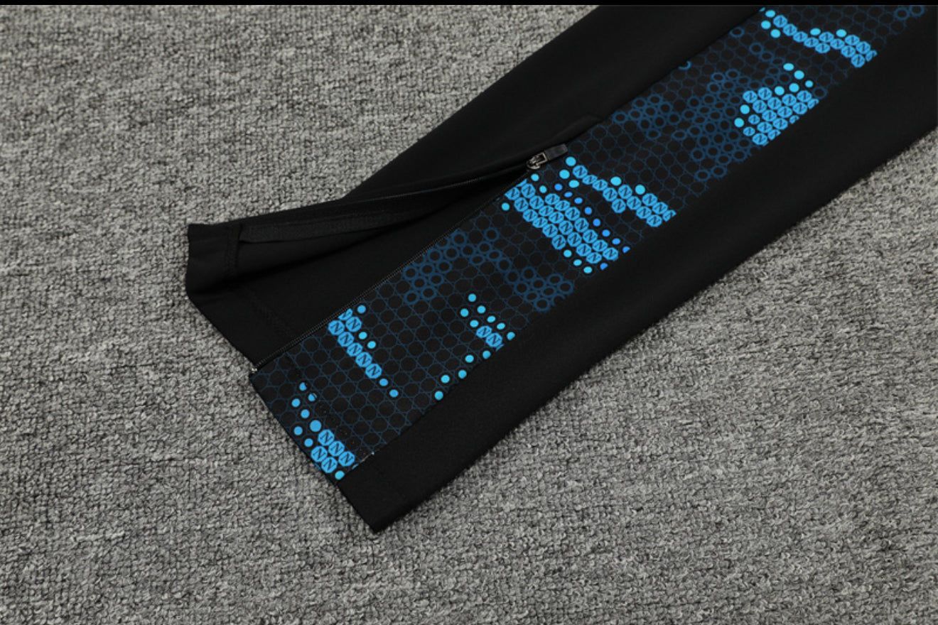 24/25 SSC Napoli Black And Blue 1/4 Zip Tracksuit