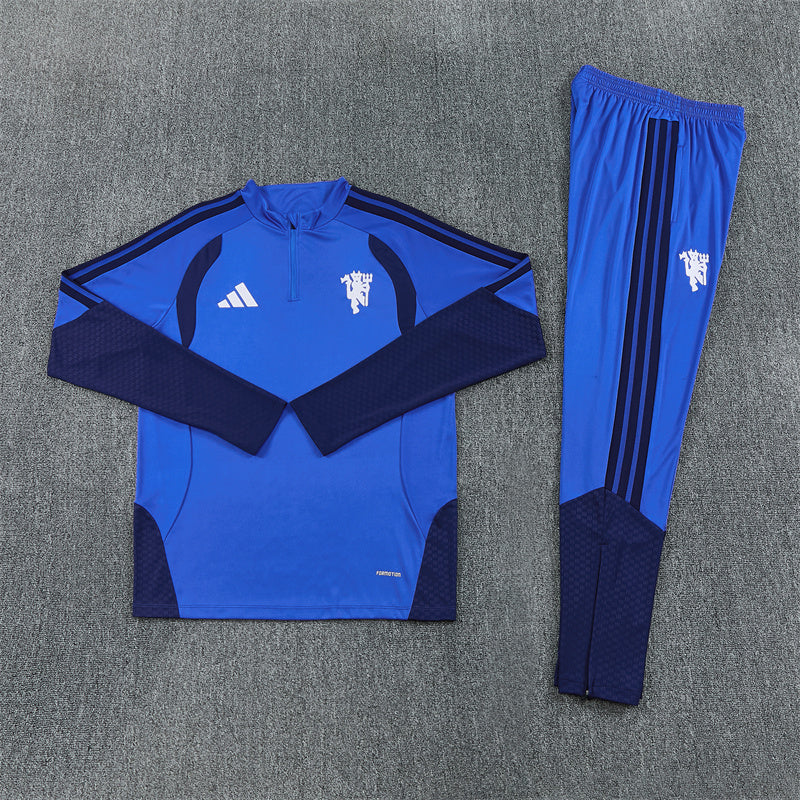 Manchester United Royal Blue 1/4 Zip Tracksuit