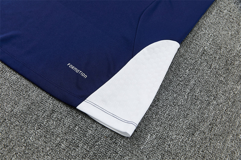 26/27 Real Madrid Navy And Orange 1/4 Zip Tracksuit