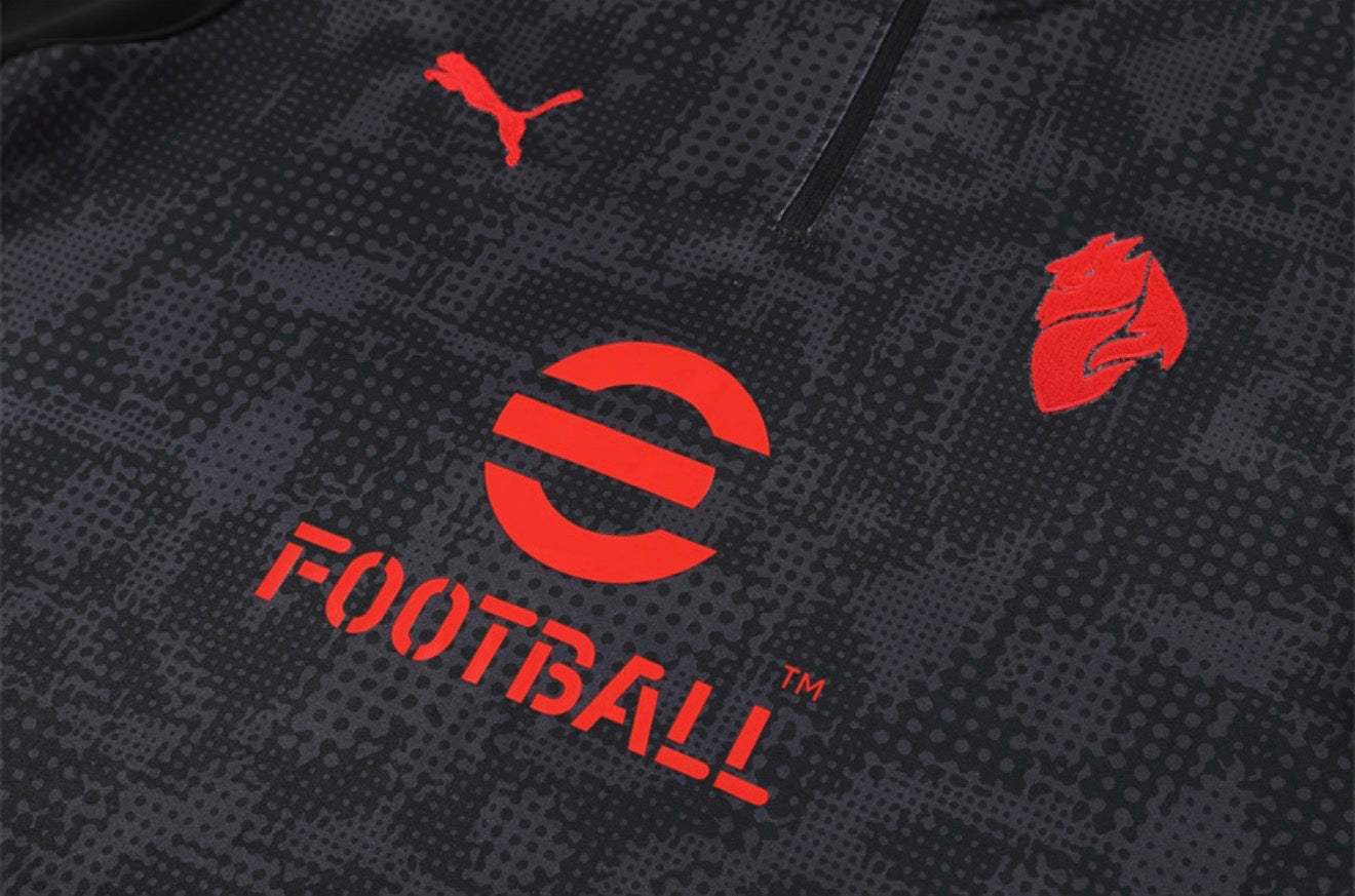 25/26 AC Milan Black 1/4 Zip Tracksuit