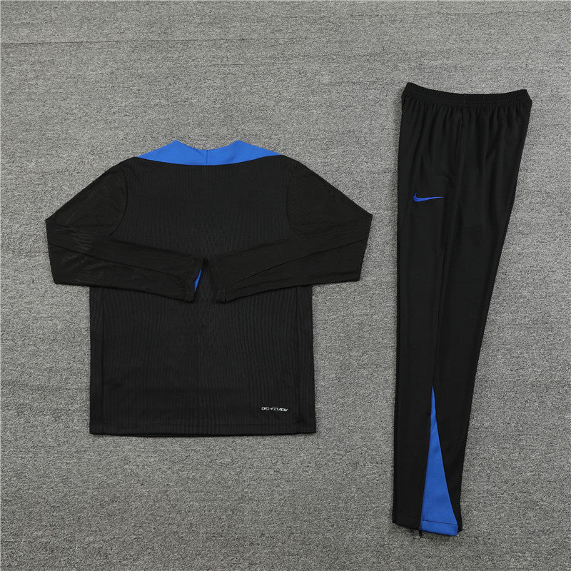 2025 Netherlands Black And Blue 1/4 Zip Tracksuit