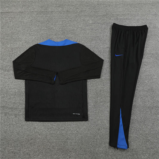 2025 Netherlands Black And Blue 1/4 Zip Tracksuit