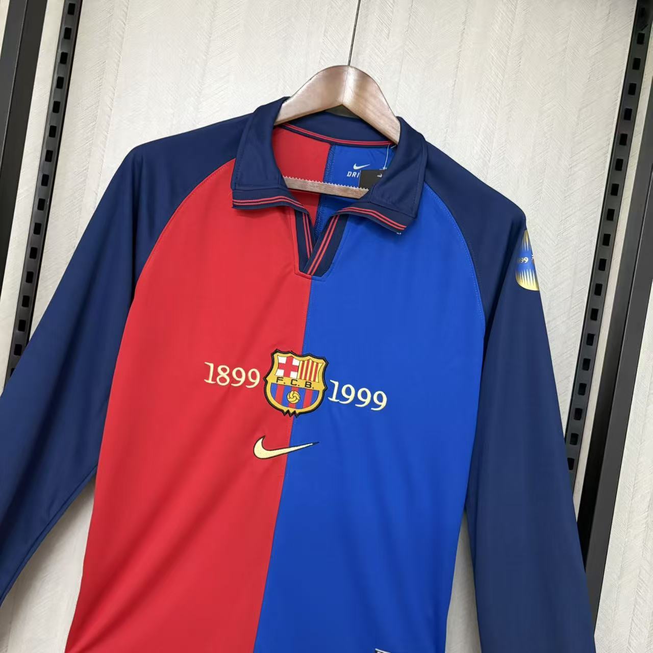 1999/00 Barcelona Retro Home Jersey (Long Sleeve)