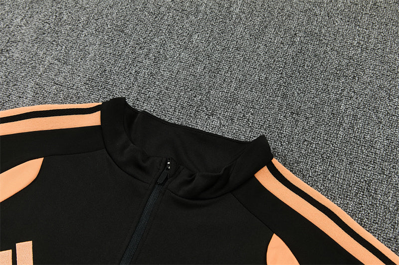 26/27 Arsenal Black And Orange 1/4 Zip Tracksuit
