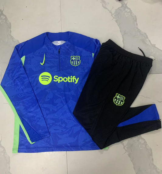 24/25 FC Barcelona Blue And Green 1/4 Zip Tracksuit