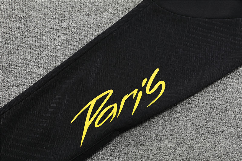 22/23 Jordan x PSG Black And Gold 1/4 Zip Tracksuit