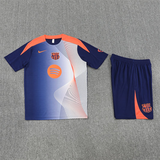 Barcelona T90  Blue/White/Orange Shorts Training Set