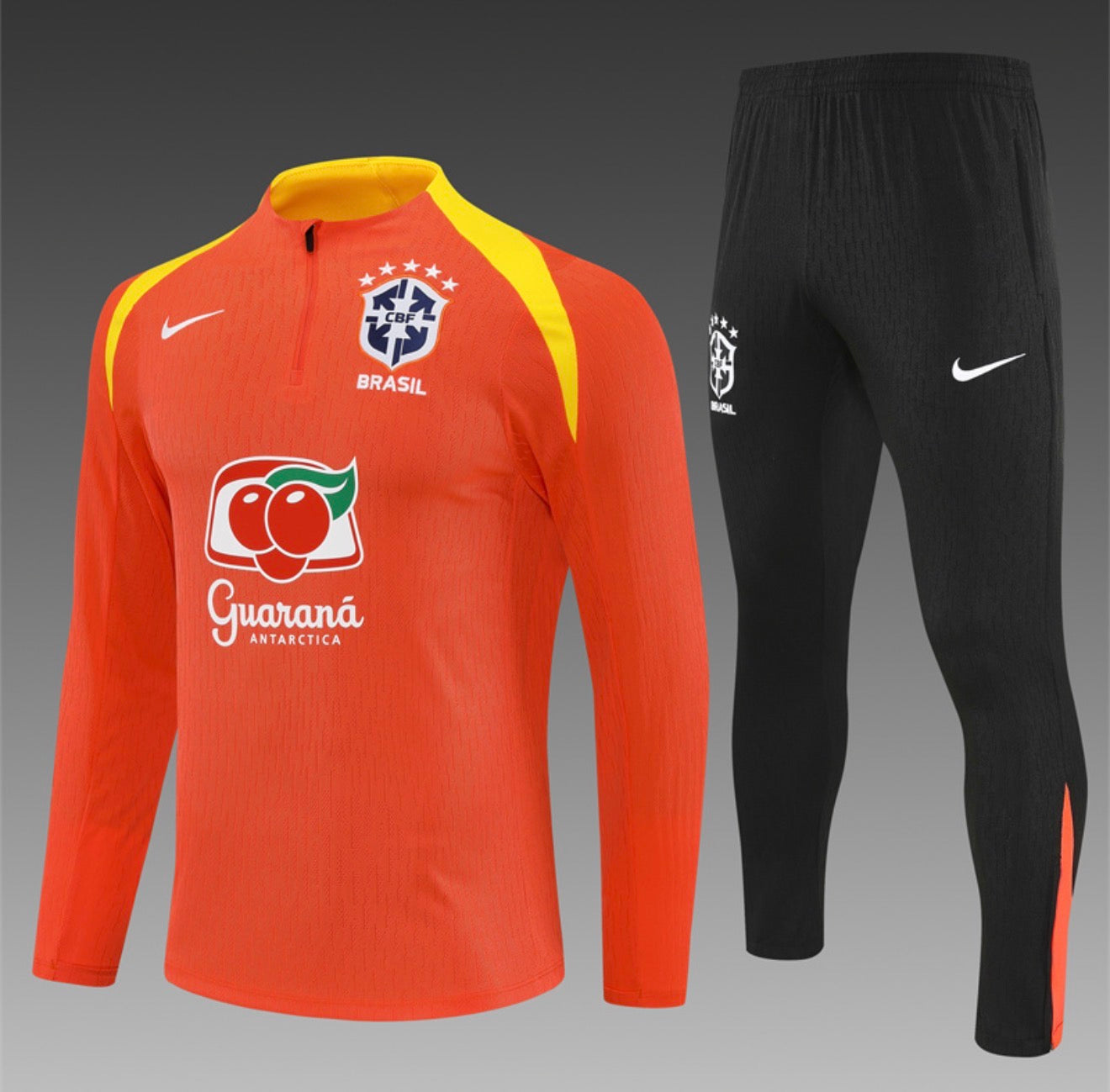 2025 Brazil Orange 1/4 Zip Tracksuit