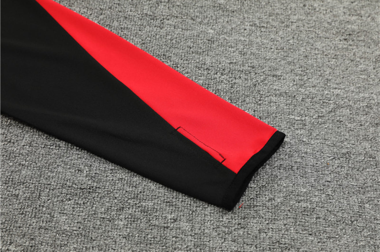 24/25 FC Bayern Munich Black And Red 1/4 Zip Tracksuit