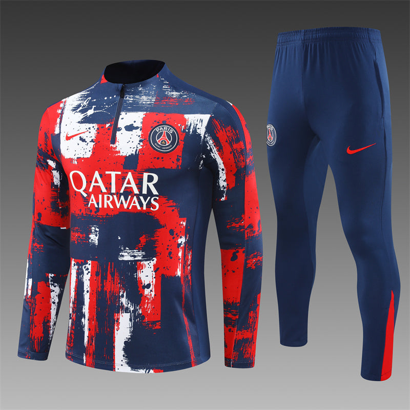 24/25 Blue, White And Red 1/4 Zip Tracksuit