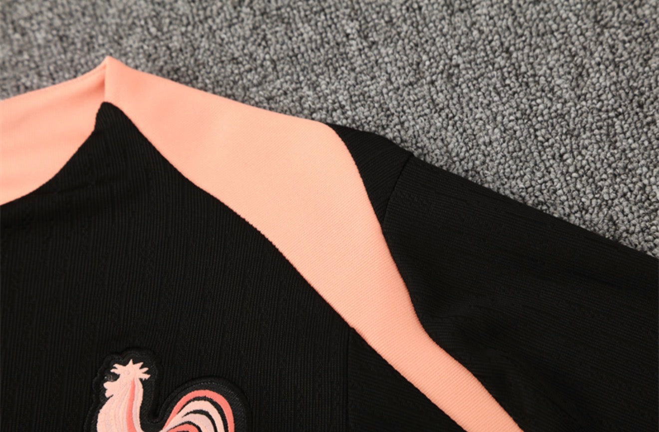 2025 France Black 1/4 Zip Tracksuit