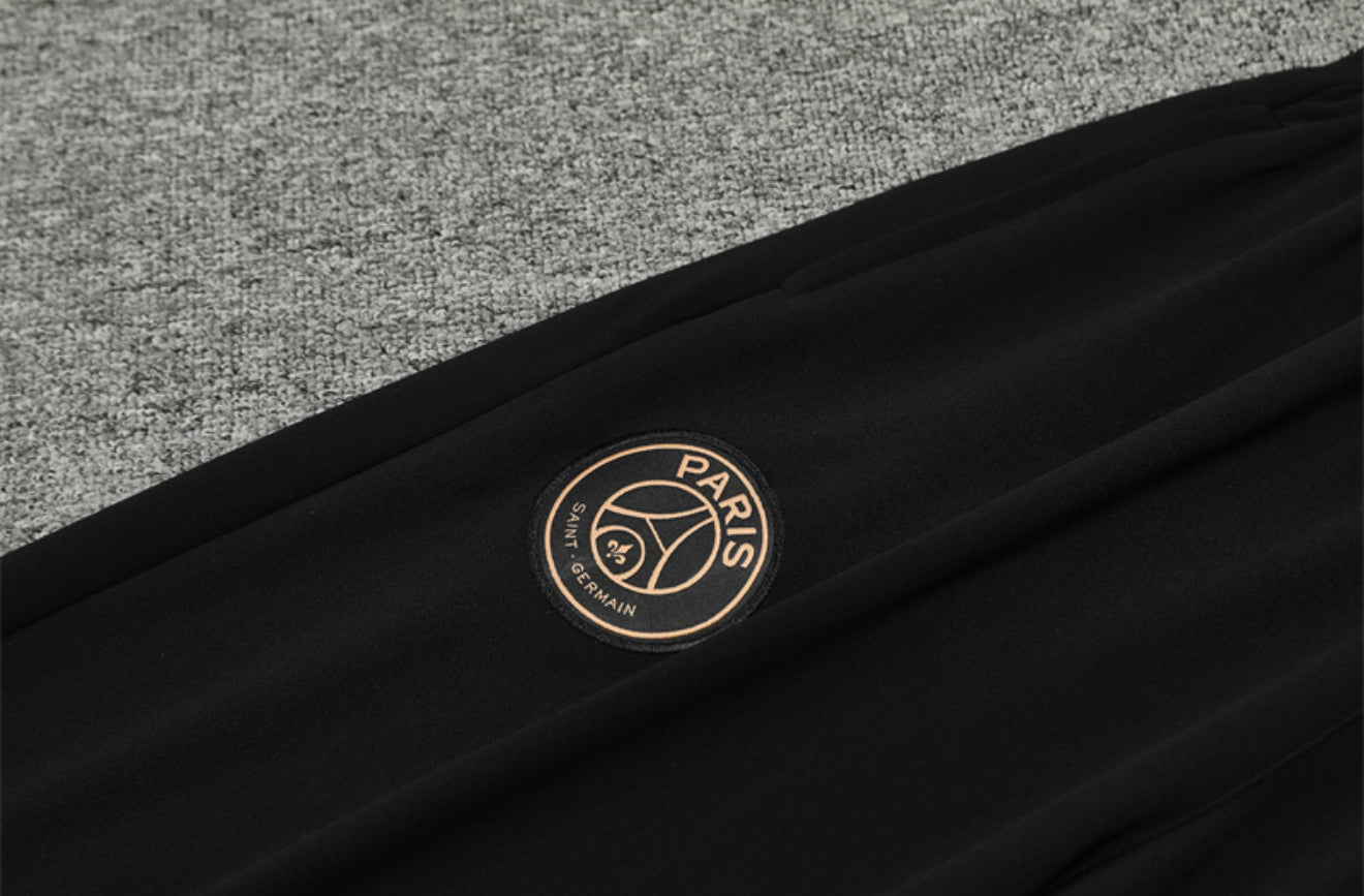24/25 Jordan x PSG Black And Salmon Pink 1/4 Zip Tracksuit