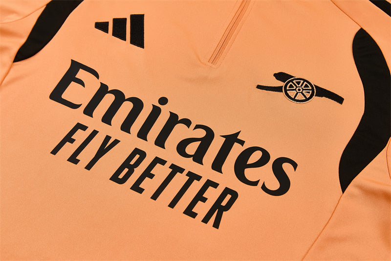 26/27 Arsenal FC Orange And Black 1/4 Zip Tracksuit