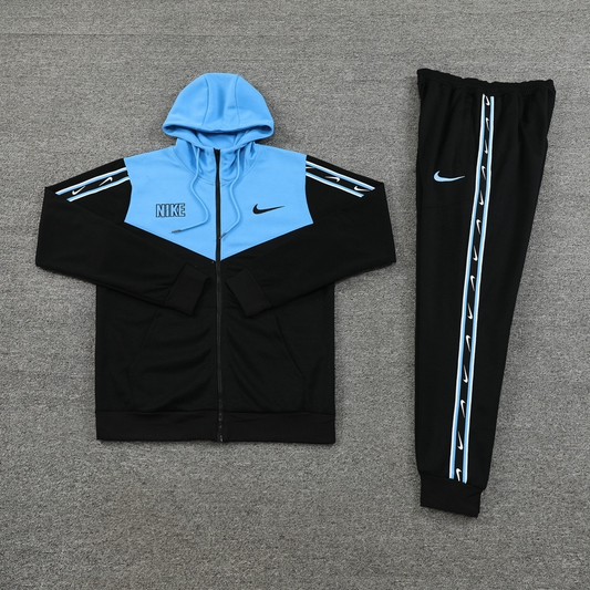 Nike Repeat Blue And Black Hooded Tracksuit