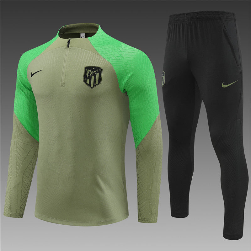 23/24 Atletico Madrid Green And Black 1/4 Zip Tracksuit