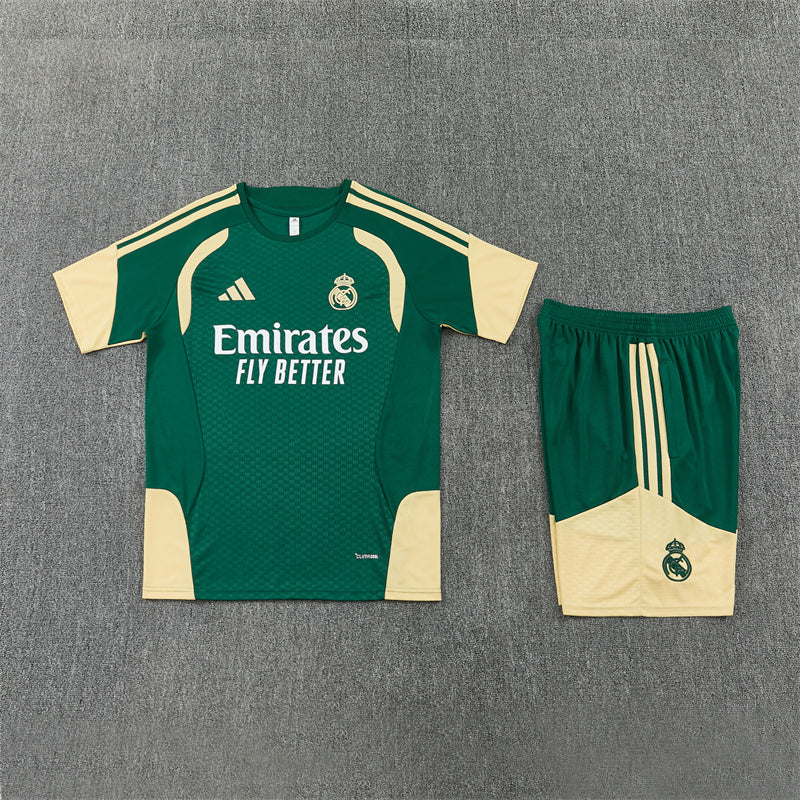 26/27 Real Madrid Green/Gold Shorts Training Set