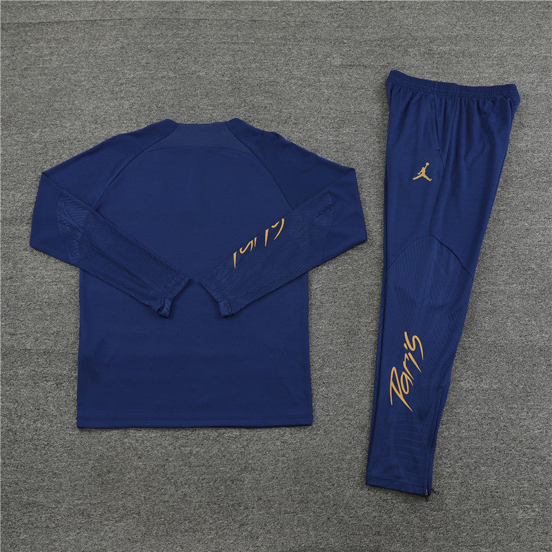 23/24 Jordan x PSG Dark Blue 1/4 Zip Tracksuit