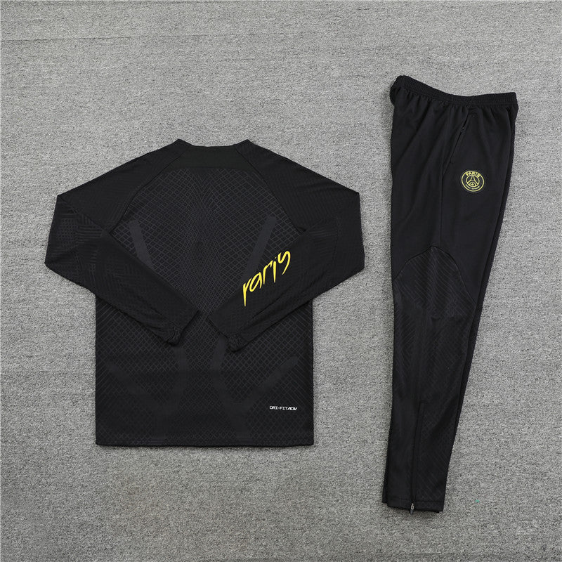 22/23 Jordan x PSG Black And Gold 1/4 Zip Tracksuit